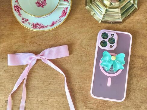 Cute Kindle Grip, Bow Phone Accessories, Cell Phone Grip, Collapsable, Expandale Tablet Holder, Girlie Aesthetic, Coquette Decor (Pink Bow) in Saudi Arabia