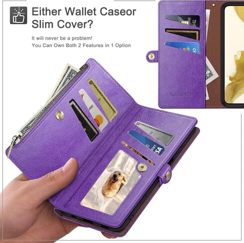 حافظة XcaseBar لهاتف Samsung Galaxy A12 5G مع حامل بطاقة ائتمان بسحاب 【RFID Blocking】، حافظة هاتف من جلد البولي يوريثان قابلة للطي وغطاء مقاوم للصدمات للنساء والرجال لهاتف Samsung A12 باللون الأحمر الخمري in Kuwait