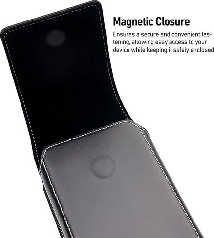 حافظة من الجلد الطبيعي من ykooe مع مشبك حزام لهاتف iPhone 15، وiPhone 15 Pro حامل حزام الهاتف للرجال غطاء حقيبة الحمل (يناسب جراب Otterbox Commuter)، أسود in Kuwait