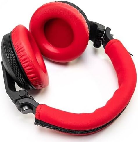 Thick Soft Protein Leather Ear Pads & Headband Cushion Cover Replacement Kits Compatible with Pioneer HDJ-X5 X5BT HDJ-X7 X7BT HDJ-X10 DJ Headphone,with Memory Foam Filling (Red Kits) in Saudi Arabia