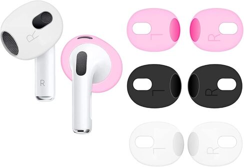 Fit in Case AirPod 3 Eartips Covers Anti-Slip Earuds Cover Silicone Compatible with AirPods 3【 Fit in The Charging Case 】 3 Pairs White 3pwa3 in Saudi Arabia
