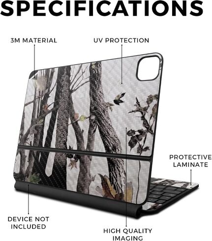 Carbon Fiber Skin Compatible with Apple Magic Keyboard for iPad Pro 13‑inch (M4) 2024 - Pirate Storm - Premium 3M Vinyl Protective Wrap Decal Cover - Easy to Apply | Crafted in The USA by MightySkins in Kuwait