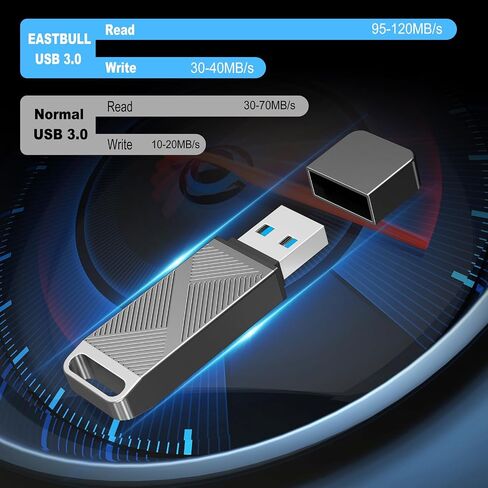 EASTBULL 32GB FAT32 USB 3.0 Flash Drive with a USB C Adapter and Keychain, Fast-Speed Thumb Drive Metal Pen Drive 32 G Memory Stick for Storage and Backup (Grey, with USB C 3.0 Adapter, Keychain) in Saudi Arabia