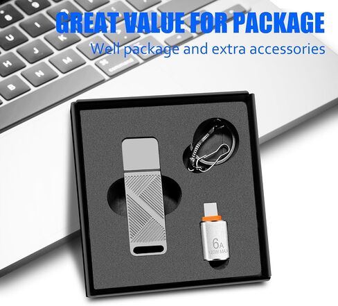 EASTBULL 32GB FAT32 USB 3.0 Flash Drive with a USB C Adapter and Keychain, Fast-Speed Thumb Drive Metal Pen Drive 32 G Memory Stick for Storage and Backup (Grey, with USB C 3.0 Adapter, Keychain) in Saudi Arabia