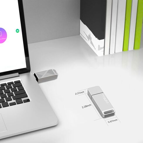 EASTBULL 32GB FAT32 USB 3.0 Flash Drive with a USB C Adapter and Keychain, Fast-Speed Thumb Drive Metal Pen Drive 32 G Memory Stick for Storage and Backup (Grey, with USB C 3.0 Adapter, Keychain) in Saudi Arabia