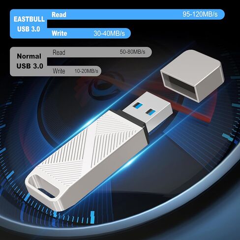 EASTBULL 32GB FAT32 USB 3.0 Flash Drive with a USB C Adapter and Keychain, Fast-Speed Thumb Drive Metal Pen Drive 32 G Memory Stick for Storage and Backup (Grey, with USB C 3.0 Adapter, Keychain) in Saudi Arabia