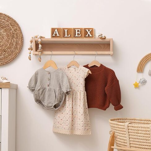 8 Pcs Custom Wooden Name Sign 8 Letter Baby Blocks and 78 Wooden Letter Nursery Name Wooden Cubes Baby Wooden Blocks for Nursery Montessori Baby Shower Name Alphabet Wood Signs (Blue) in Saudi Arabia