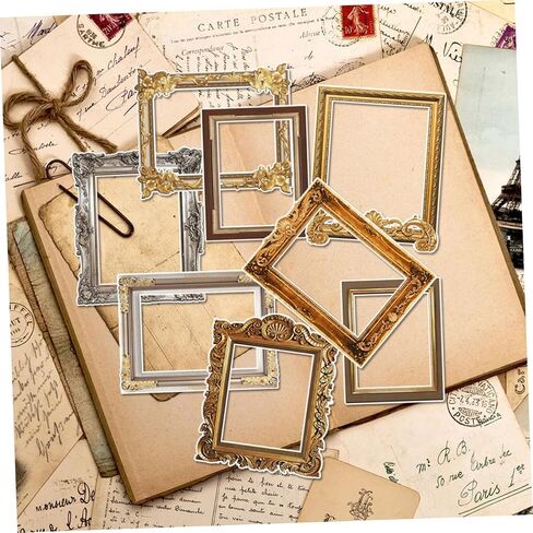 8pcs Photo Frame Wall Stickers Dried Flowers Frames Stickers & Posters Wall Hanging Photo Frame Photo Border Display Photo Frame Photo Stickers Pvc Antique Vintage in Saudi Arabia