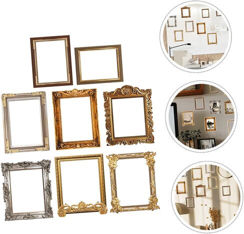 8pcs Photo Frame Wall Stickers Dried Flowers Frames Stickers & Posters Wall Hanging Photo Frame Photo Border Display Photo Frame Photo Stickers Pvc Antique Vintage in Saudi Arabia