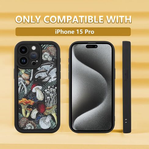 KANGHAR Black Case for iPhone 7/8/SE Case, Cute Mushroom Art Design Soft TPU Shockproof Protective for Women Girls Summer Phone Cover in Kuwait