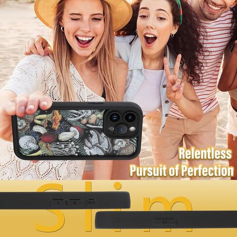 KANGHAR Black Case for iPhone 7/8/SE Case, Cute Mushroom Art Design Soft TPU Shockproof Protective for Women Girls Summer Phone Cover in Kuwait