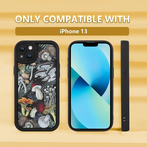 KANGHAR Black Case for iPhone 7/8/SE Case, Cute Mushroom Art Design Soft TPU Shockproof Protective for Women Girls Summer Phone Cover in Kuwait