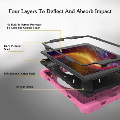 iPad Mini Case/iPad Mini 2 Case/iPad Mini 3 Case for Kids 7.9" | iPad Mini 1 2 3 Case Rugged Shockproof | Case w/Stand Hand Strap Shoulder Strap for iPad Mini 1st 2nd 3rd Generation | Black in Kuwait