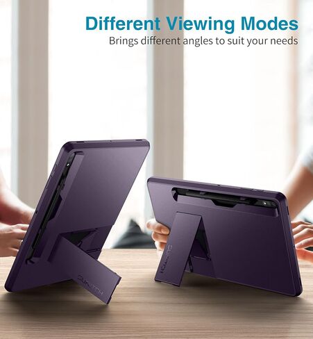 SURITCH Rugged Case for Samsung Galaxy Tab S7 FE/S7+ Plus/S8+ Plus 12.4-inch, Built-in Screen Protector Full Body Heavy Duty Shockproof Protective Tablet Cover with S-Pen Slot Kickstand, Purple in Saudi Arabia