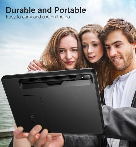 SURITCH Rugged Case for Samsung Galaxy Tab S7 FE/S7+ Plus/S8+ Plus 12.4-inch, Built-in Screen Protector Full Body Heavy Duty Shockproof Protective Tablet Cover with S-Pen Slot Kickstand, Purple in Kuwait