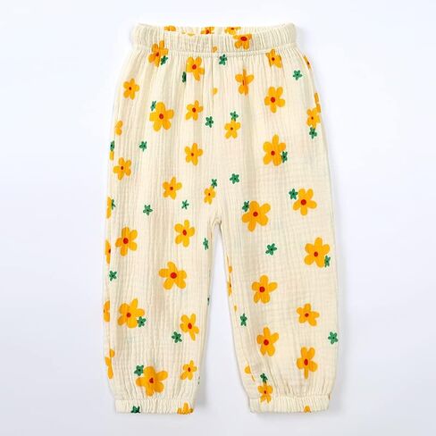 MYGBCPJS Baby Boys Girls Cotton Linen Trousers Kids Casual Ankle Pants Loose Long Bloomers in Kuwait