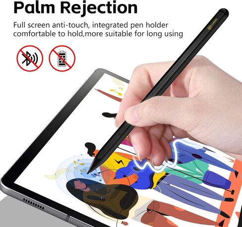 EMR Stylus Pen for reMarkable 2, Kindle, Samsung - 4096 Pressure Level Sensitivity, Palm Rejection, Natural Tilt, Rear & Side Eraser Function, Magnetic, No Charging. 5 Spare Nibs & Pouch in Saudi Arabia