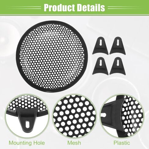 ACROPIX Universal 5" Car Speaker Grills Cover Mesh Round 5 Inch Audio Speaker Subwoofer Guard Protector Case with Screws and Clips Iron Black - Pack of 1 in Saudi Arabia