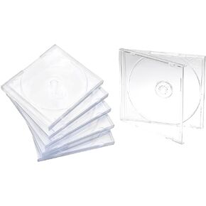 Maxtek 10.4 mm Standard Single Clear CD Jewel Case with Assembled Clear Tray, 25 Pack