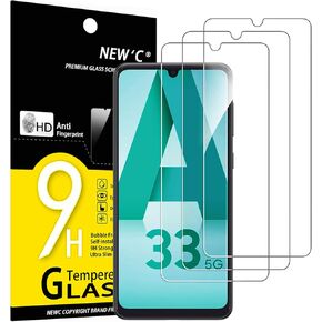 NEW'C [3 Pack Designed for Samsung Galaxy A33 5G Screen Protector Tempered Glass, Case Friendly Anti Scratch Bubble Free Ultra Resistant