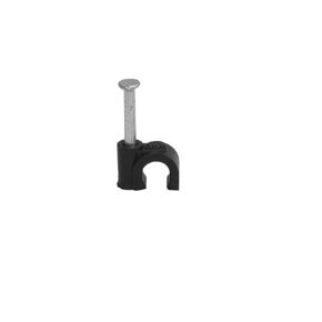 100 Pack Black Ethernet / RG59 / 6mm Nail in Cable Clips
