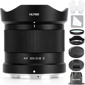 VILTROX 20mm F2.8 Lens Full Frame Ultra Wide Angle Auto Focus Lens Z Mount Lenses for Nikon Z-Mount Cameras Z5 Z50 Z6 Z6Ⅱ Z7 Z7Ⅱ ZFC Z30 Z9 Z8