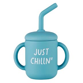 Stephan Baby Sippy Cups - Soft Silicone Baby Training Cup with Lid & Straw, 4-Ounce, Beach Bum