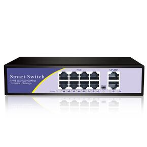KuWFi 8-Port Gigabit PoE Ethernet Switch, 8 x Gigabit PoE, 2 x Gigabit SFP Slot, Metal Network Switch 48V PoE for IP Camera Wireless AP