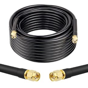 SMA Male to SMA Male Coaxial Cable 50 ohm KMR240 Coax Cable Ultra Low Loss Antenna Extension Cable with SMA Connector for 3G/4G/5G/LTE Network Equipment, GPS, RF Radio to Antenna (3FT)