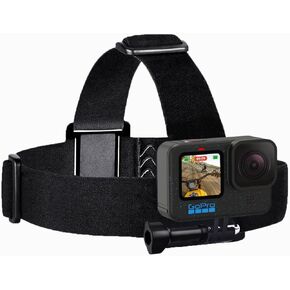 Head Strap Mount Compatible with GoPro Hero 12, 11, 10, 9, 8, Hero 7 Black, 7 Silver, 7 White, Hero 6, 5, 4, Session, 3+, 3, 2, 1, Hero (2018), Fusion, Max, DJI Osmo Action Cameras