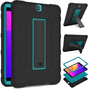 DETUOSI Shockproof Case for Samsung Galaxy Tab S2 9.7" 2015 (SM-T810/ T813/ T817T/ T817V),3-Layers Hybrid Heavy Duty Multi-Angle Kickstand Protective Cover for Samsung Galaxy Tab S2 9.7" Case for Kids