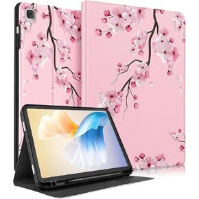 حافظة لهاتف سامسونج جالاكسي تاب A7 مقاس 10.4 بوصة للنساء والفتيات غطاء فوليو لطيف مع حامل قلم رصاص تصميم عصري على شكل زهرة Kawaii جرلي حافظة تابلت جميلة لهاتف سامسونج تاب A7 2022/2020 in Kuwait