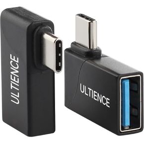 [10Gbps 90 Degree] High-Speed USB C Right Angle to USB Adapter, USB 3.2 to Type C Adapter, OTG Enabled, Perfect for MacBook iPhone 15 Samsung S24 Ultra iPad (2PCS)