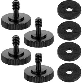 4 Packs Thumb Screw Camera Quick Release Adapter with Rubber Pads, 1/4 Male to 1/4 Female Tripod Screw with Rubber Pad, Thumbscrew and Rubber Pads for Camera Mounting Plate Flash Bracket