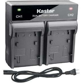 Kastar Dual Rapid Charger for Sony NP-F980 Pro NP-F960 and Sony DCR-TRV735 DCR-VX9 DCR-VX9000 DSR-DU1 DSR-200 DSR-250 DSR-300 DSR-PD100 DSR-PD150 DSR-PD170 DSR-PD190 DSR-V10