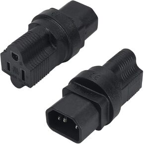 Fielect 3Pcs IEC320 C14 to Female Nema 5-15R Power Socket Adapter Converter AC125V 15A C14 to 5-15R C14 to 5-15R Power Plug Adapter