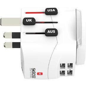 SKROSS | 1.302471 | Universal Travel Plug with 4 x USB Ports