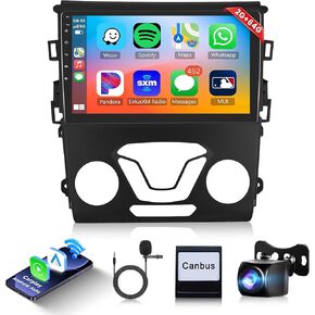 2G+64G Android Car Stereo for Ford Fusion Mondeo 2013-2019 Carplay Android Auto Car Radio, 9’’ Touch Screen Head Unit with GPS Navigation WIFI Bluetooth Mirror Link FM RDS Backup Camera