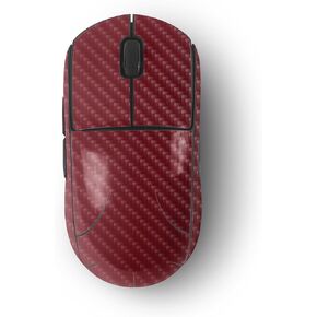 MightySkins Carbon Fiber Skin Compatible with Logitech G Pro Wireless Gaming Mouse - Solid Burgundy | Protective, Durable Textured Carbon Fiber Finish | Easy to Apply