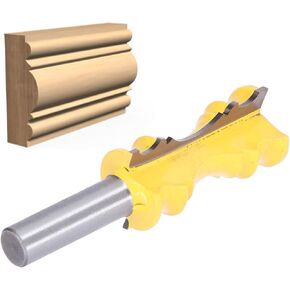 1/2inch Shank Chair Rail Molding Router Bit, profession Carbon Steel Alloy Crown Shape Routers Bits 1‑1/8in Diameter 2in Depth