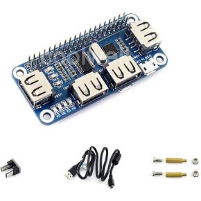 for Raspberry pi 4 Port USB HUB HAT Compatible with USB2.0 1.1 for Various Version of Raspberry Pi Perfectly Fit Zero/Zero W/Zero WH Serial Debugging Onboard USB to UART