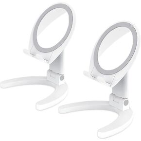2PCS Phone Stand with Mirror Angle Height Adjustable for Desk Compatible with All Mobile Phones Kindle iPad Switch Tablets