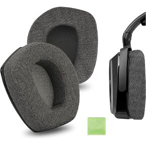 Geekria Comfort Linen Replacement Ear Pads for Sennheiser RS195, HDR195, RS185, HDR185, HDR175, RS175, HDR165, RS165 Headphones Ear Cushions, Headset Earpads, Ear Cups Repair Parts (Dark Grey)