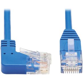 Tripp Lite Right Angle Cat6 Ethernet Cable, Gigabit Molded Slim UTP Network Patch Cable, Blue, 7 ft. (N204-S07-BL-RA)