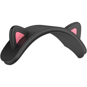 Replacement Headband Cover Soft Washable Silicone Cute Cat Ears Headband Protectors Cushion Compatible with Apple AirPods Max Headphones (Black)
