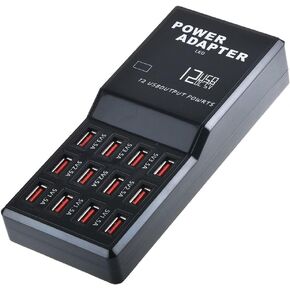 Charging Station for Multiple Devices, 60w 12-Ports USB Charging Station, Charging Station for Multiple Devices Apple, Compatible with Various Brands of Mobile Phones