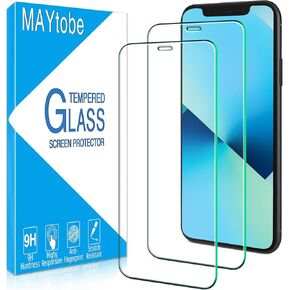MAYtobe [2 Pack] Screen Protector for iPhone 11 and iPhone XR Tempered Glass, Anti-Scratch, Bubble Free, Easy to Install, Case Friendly