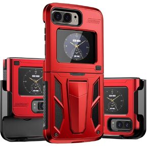 Military Armor Series Case with Belt Clip Holster. Designed for Motorola Razr Case (2022) - Black (Patent Pending)