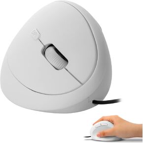 ماوس USB رأسي مريح، أسود، 85 جرام، 4.1x2.6x2.4 بوصة