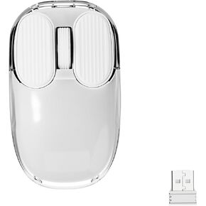 FELICON x AJAZZ I069 Wireless Mini Mouse, RGB 76g Lightweight Computer Mouse with 2.4G, Optical Senor 3 DPI Up to 1600, Type-C Interface Rechargeable 400mAh Battery Gaming Mice for Win/MAC(White)